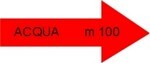 Freccia rossa Indicazione utile per segnalare la presenza di acqua potabile.